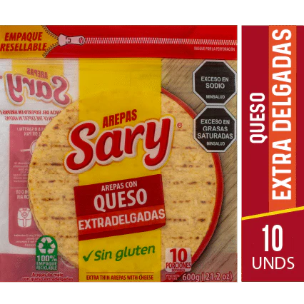 Arepa con Queso Extra Delgada - 10 und - 600g