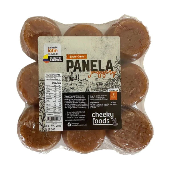 Panela Sugar Cane Jaggery x 9 units (450g) - panela en bloque