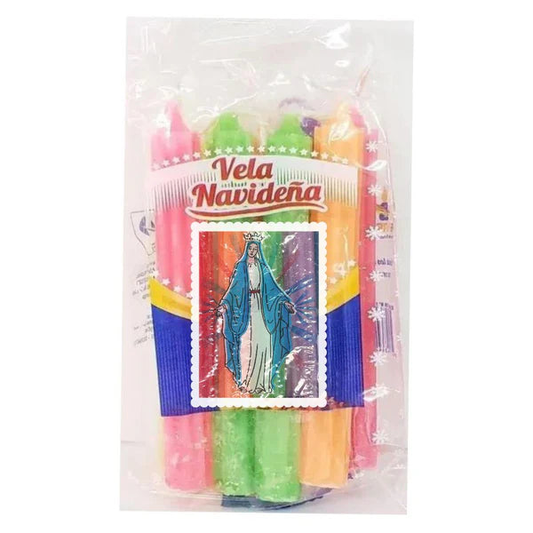 Vela Navideña Mixed Colour Christmas Candles Pack of 10