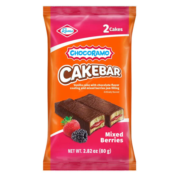 Cakebar Mixed Berries Chocoramo x 2 units (80g) - gansito ramo de fresa