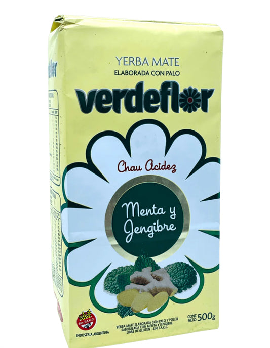 Yerba Mate- Verde Flor - menta y jengibre- 500 g