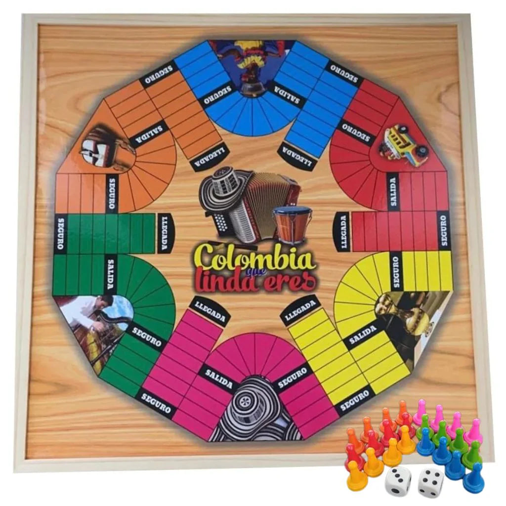 Parques Parcheesi Wooden Board for 4/6 players