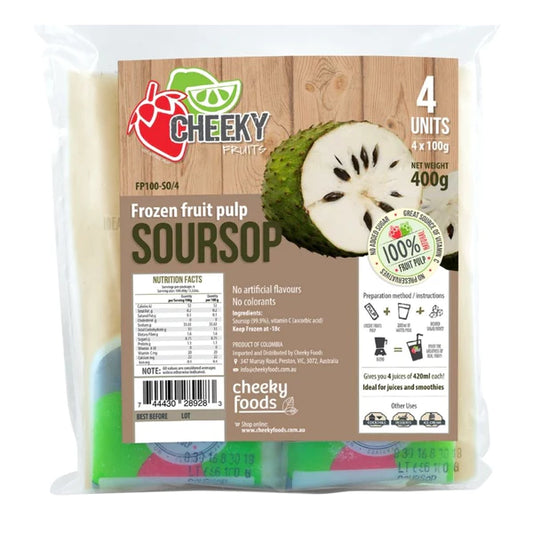 Frozen Soursop Fruit Purée Cheeky Fruits (400g) - Pulpa Guanábana